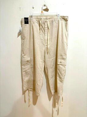 TRUST NWT Natural Cargo Pants Drawstring Women's W40